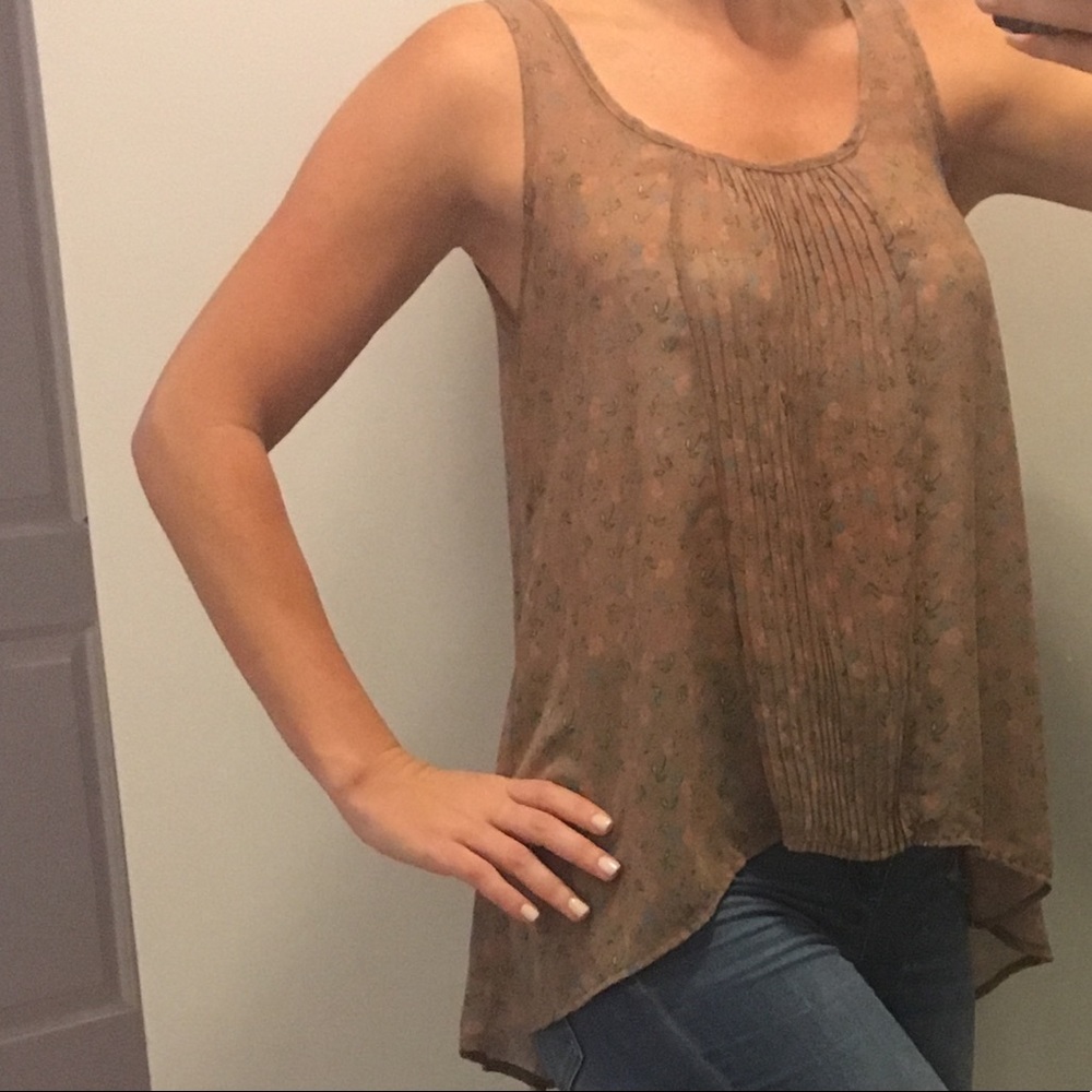 Floral brown tank